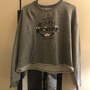 Madewell cutoff sweatshirt with fluffy snow detail